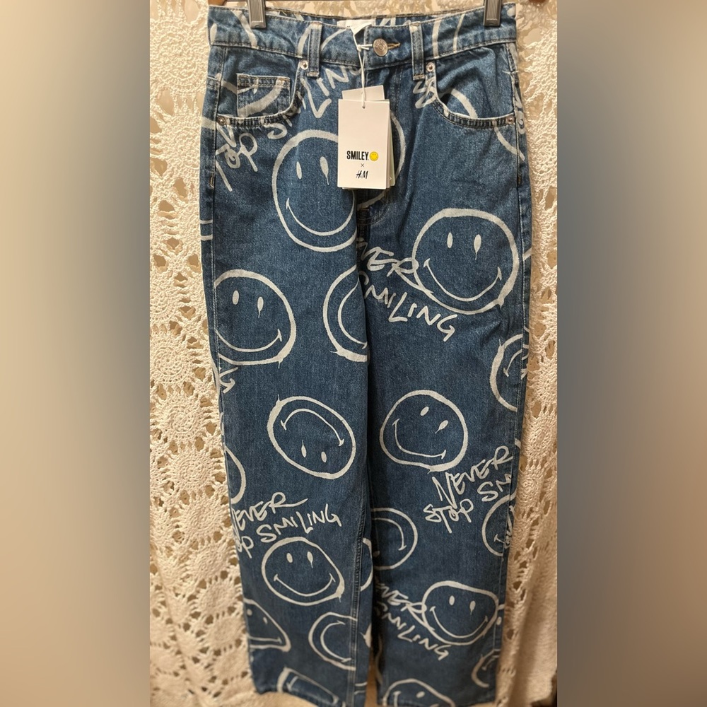 Smiley X H&M Graphic Jeans